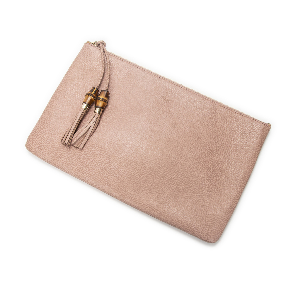 Gucci Bamboo Tassel Zip Clutch